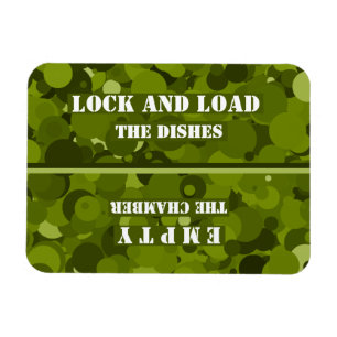 Groene Camo Dishwasmachine met sluis en met bos la Magneet