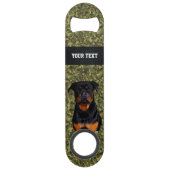 Groene Camo Dog Rottweiler Pet Animal Name Cool Speed Flessenopener (Voorkant)