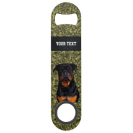 Groene Camo Dog Rottweiler Pet Animal Name Cool Speed Flessenopener