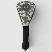 Groene Camo Golfhoofd Hoesje met Aangepast Monogra Golfheadcover (Voorkant)