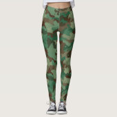 Groene Camo Hoge Legging (Voorkant)