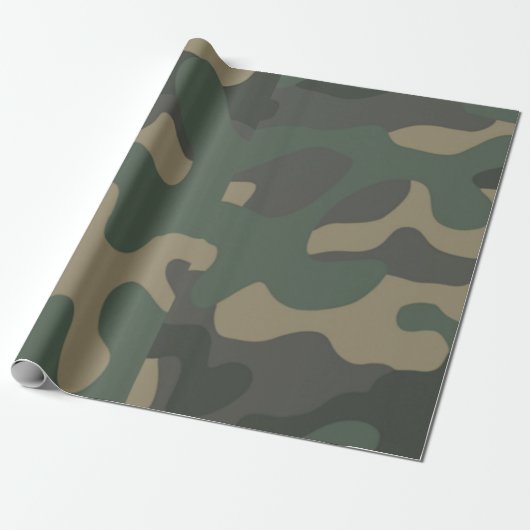 Groene Camo inpakpapier, geschenken, verjaardag, g Cadeaupapier (Uitgerold)