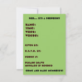 Groene Camo Invitation-Surprise Party Kaart (Achterkant)