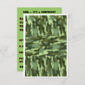Groene Camo Invitation-Surprise Party Kaart (Voorkant / Achterkant)
