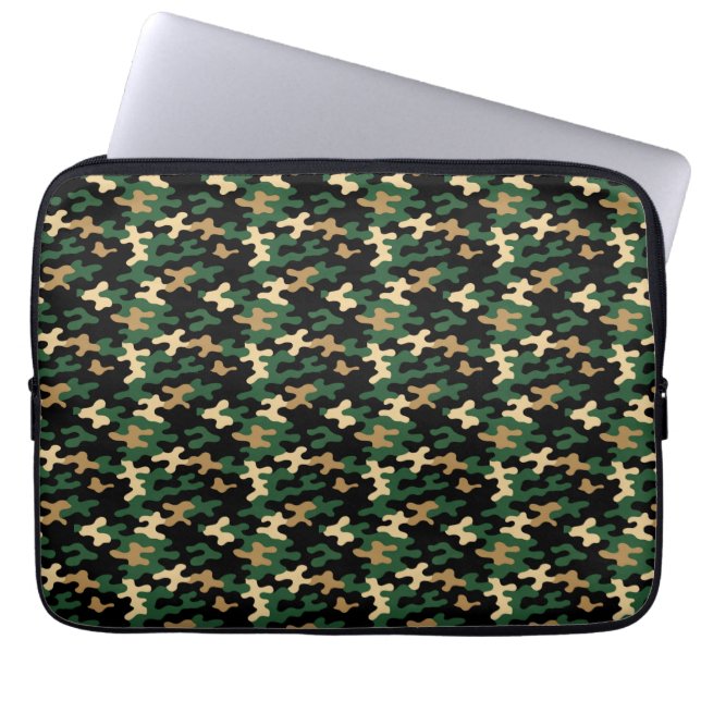 Groene Camo Laptop Sleeve (Voorkant)