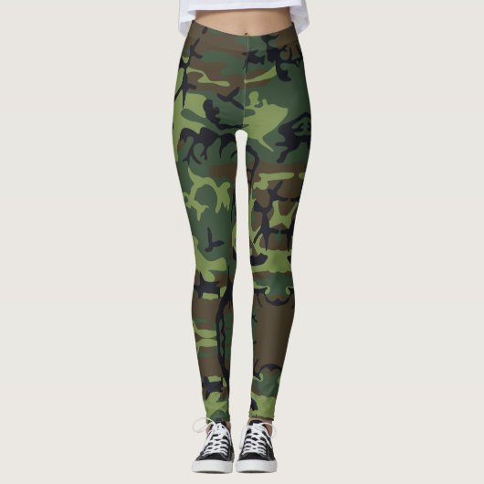 Groene camo-leggings leggings (Voorkant)