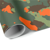 Groene Camo met Safety Blaze Oranje Cadeaupapier (Rol Hoek)