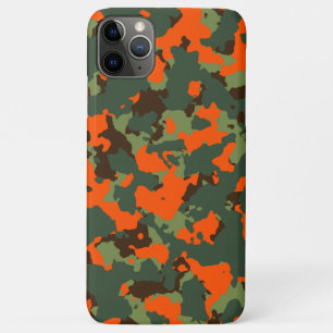 Groene Camo met Safety Blaze Oranje iPhone 11 Pro Max Hoesje