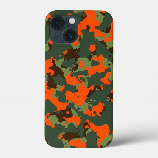 Groene Camo met Safety Blaze Oranje Case-Mate iPhone Case (Achterkant)