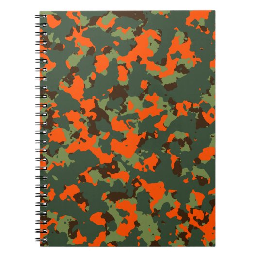 Groene Camo met Safety Blaze Oranje Notitieboek (Voorkant)