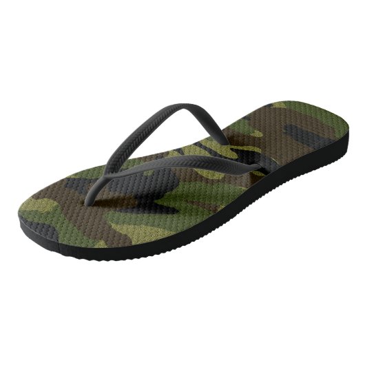 Groene Camo Militaire Camouflage Patroon Teenslipp Teenslippers (Schuin)