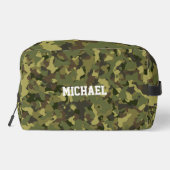 Groene Camo Naam Mannen Toiletry Cool Naam Travel Toilettasje (Achterkant)