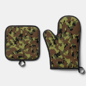 Groene Camo Ovenwant & Pannenlap Set (Voorkant)