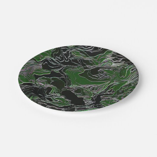 Groene Camo Papieren Bordje (Gekanteld)