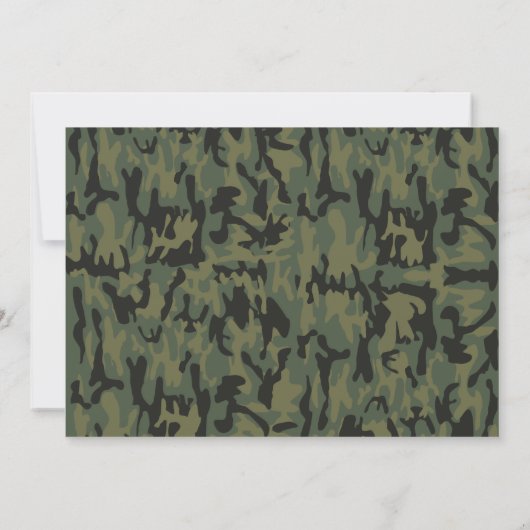 Groene Camo paraplu moderne babydoucheuitnodiginge Kaart (Achterkant)