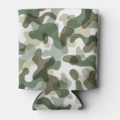 Groene Camo patroon in aardetinten met bruin Blikjeskoeler (Voorkant)