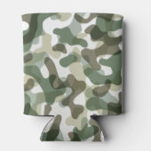 Groene Camo patroon in aardetinten met bruin Blikjeskoeler (Achterkant)