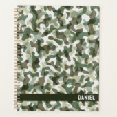 Groene Camo patroon in aardetinten met bruin Planner (Voorkant)