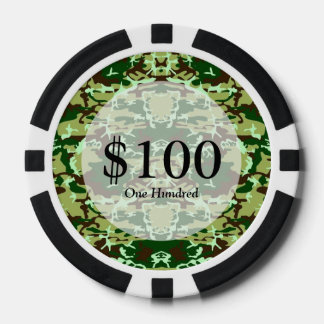 Groene camo poker chips