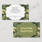 Groene Camo raffle-kaartjes of insteekkaarten Informatiekaartje (Voorkant / Achterkant)
