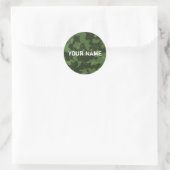groene camo ronde sticker (Tas)