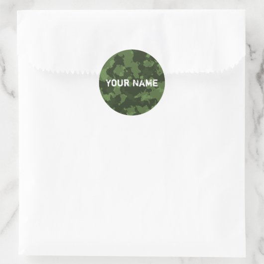 groene camo ronde sticker (Tas)