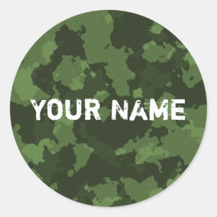 groene camo ronde sticker