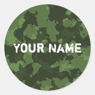 groene camo ronde sticker
