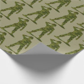 Groene Camo Saluing Soldaten Pattern Cadeaupapier (Hoek)