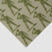 Groene Camo Saluing Soldaten Pattern Tissuepapier (Detail)