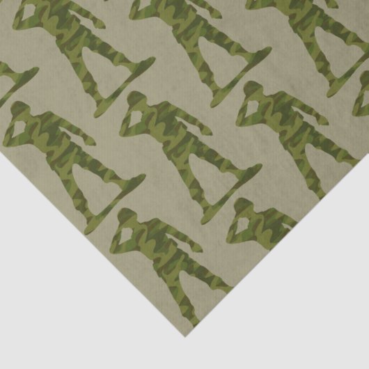 Groene Camo Saluing Soldaten Pattern Tissuepapier (Detail)