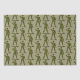 Groene Camo Saluing Soldaten Pattern Tissuepapier