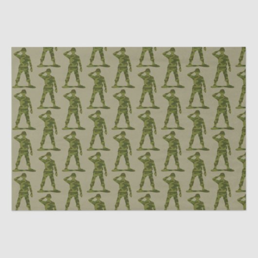 Groene Camo Saluing Soldaten Pattern Tissuepapier (Voorkant)