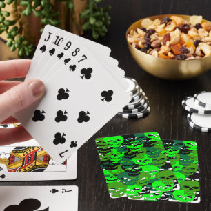 Groene Camo Schedel Klassieke Speelkaarten