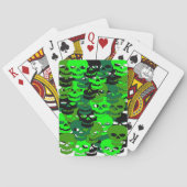 Groene Camo Schedel Klassieke Speelkaarten (Achterkant)