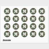 Groene Camo Sticker met Bold White Monogram (Vel)