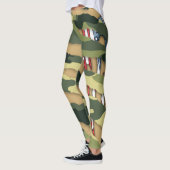 Groene camo, tijgerpatroon, Amerikaanse vlag voor  Leggings (Links)