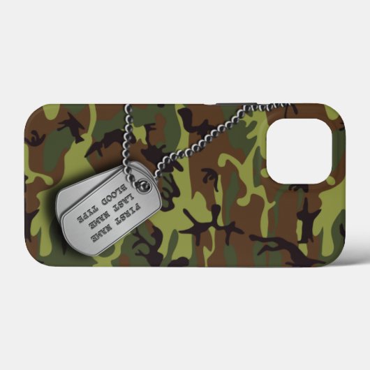 Groene Camo w/Dog Label Case-Mate iPhone Case (Achterkant (horizontaal))