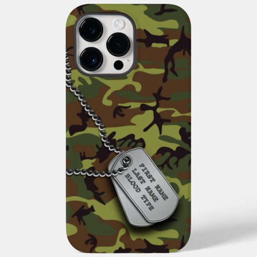 Groene Camo w/Dog Label Case-Mate iPhone Case (Achterkant)