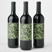 Groene Camo Wijn Etiket (Flessen)