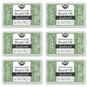 Groene Camouflage Baard Olielabels met Ingrediënte Sticker (Voorkant)