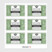 Groene Camouflage Baard Olielabels met Ingrediënte Sticker (Vel)