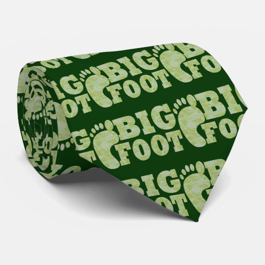 Groene camouflage Bigfoot tekst Stropdas (Opgerold)