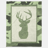 Groene Camouflage Blanket met Deer Fleece Deken (Voorkant)