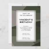 Groene Camouflage blokkeert Birthday Party Kaart (Voorkant)