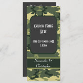 Groene camouflage bruiloft programma programmakaart (Voorkant / Achterkant)