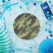 Groene Camouflage. Camo je Papieren Bordje (Feest)