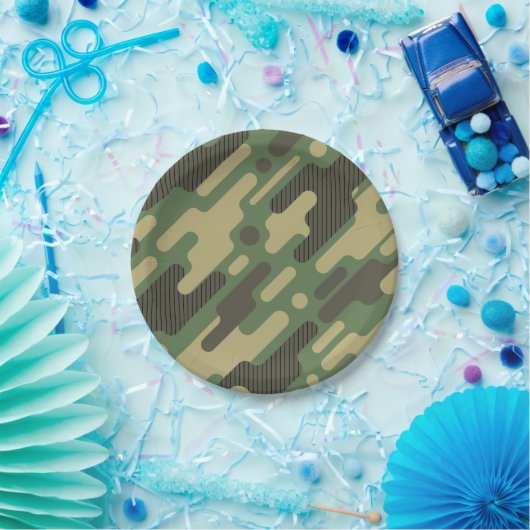 Groene Camouflage. Camo je Papieren Bordje (Feest)