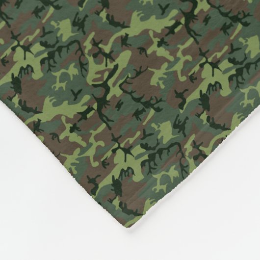 Groene Camouflage Camo Pattern Fleece Deken (Hoek)