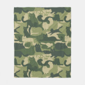 Groene Camouflage Cats Pattern Cool Kitty Cats Cam Fleece Deken (Voorkant)